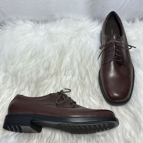 Rockport NWOT Classic Big Bucks Margin Brown Leather Men's Lace Up Oxfords Sz 13